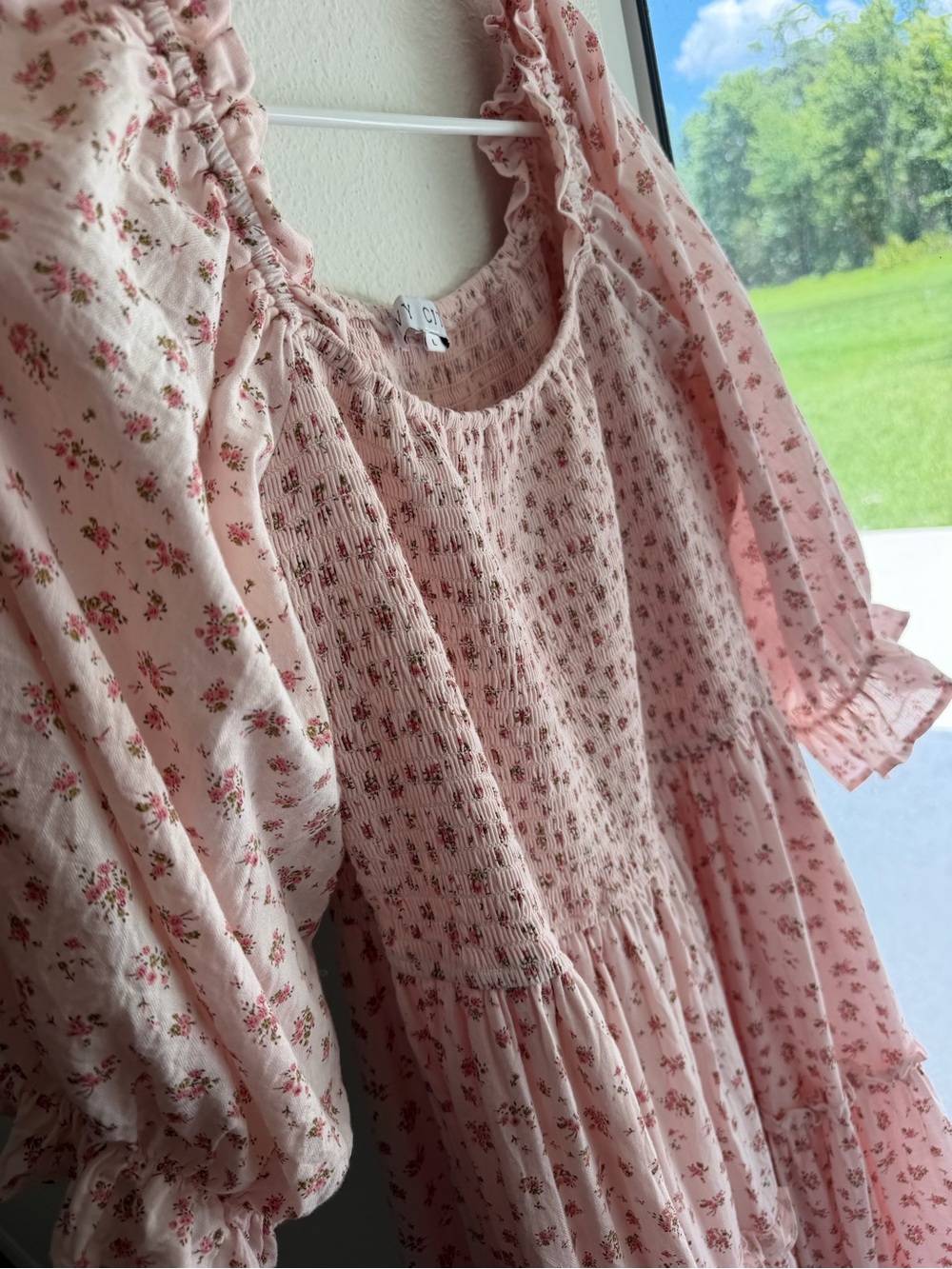 Ivy City Co Pink Floral Smocked Midi Dress - Picture 13 of 16